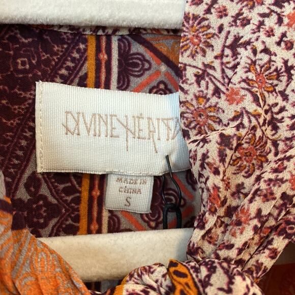 Revolve Divine Heritage Orchid Paisley Neck Tie Mini Dress Size: S - Picture 7 of 9